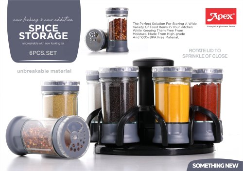 Transparent round 6 pcs Apex spice storage - AsSeenOn