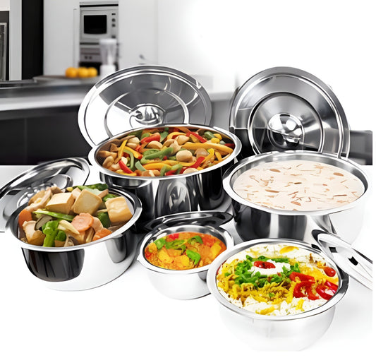 5 pcs Steel stock pot set