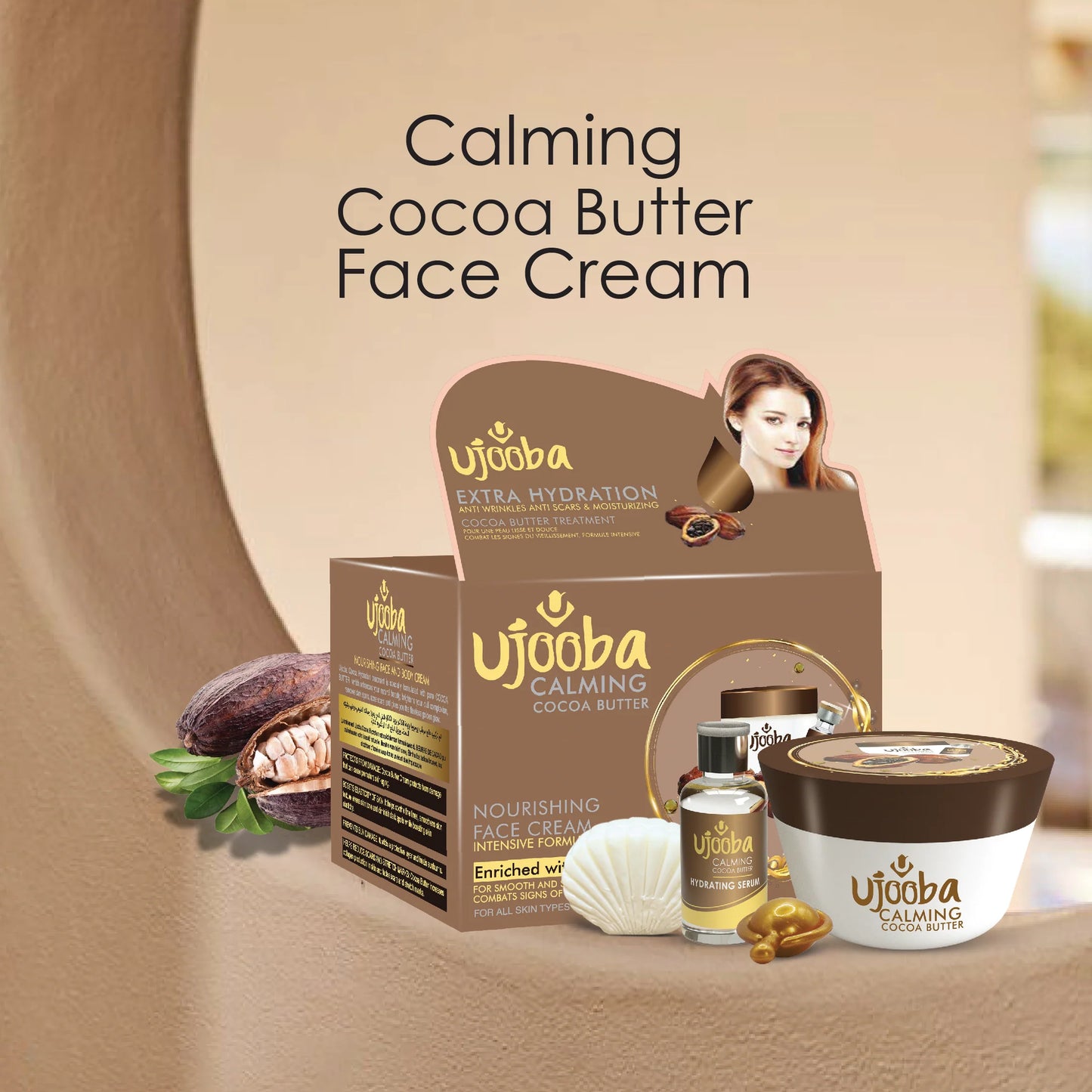 UJOOBA - FACE AND BODY- CALMING COCOA BUTTER - 4 in 1 CREAM